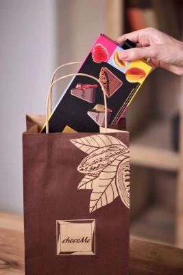 Ассорти мини плиточного шоколада ChocoMe PT21301 Малина, манго, ореховый пралине, 115г.