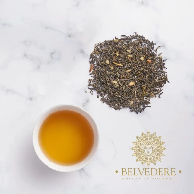 Чай зеленый ароматизированный Belvedere Jasmine de Lux ( Жасмин Дклюкс), 100г.
