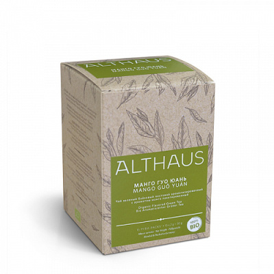 Чай зеленый байховый листовой ароматизированный MANGO GUŎ YUÁN (МАНГО ГУО ЮАНЬ) пакетики 15x2,5гр.